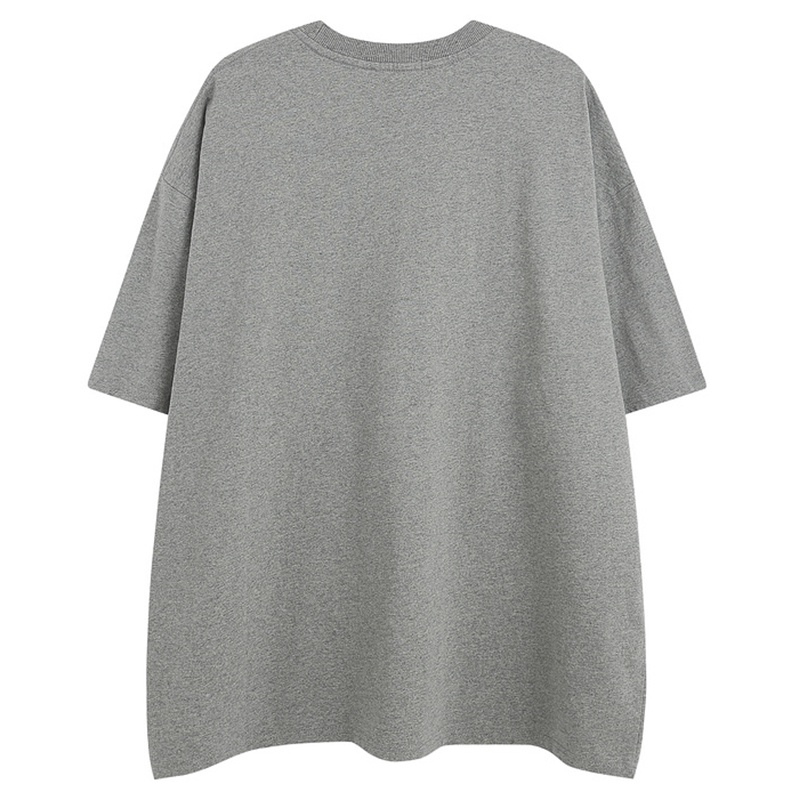 Áo Thun Denim Tay Ngắn Dáng Rộng Thêu Hình Ngôi Sao Phong Cách Harajuku Hàn Quốc Thời Trang Mùa Hè Cho Nam Và Nữ