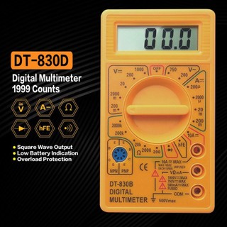 DT-830D Mini Digital Multimeter AC/DC Volt Amp Ohm Diode hFE Continuity Tester