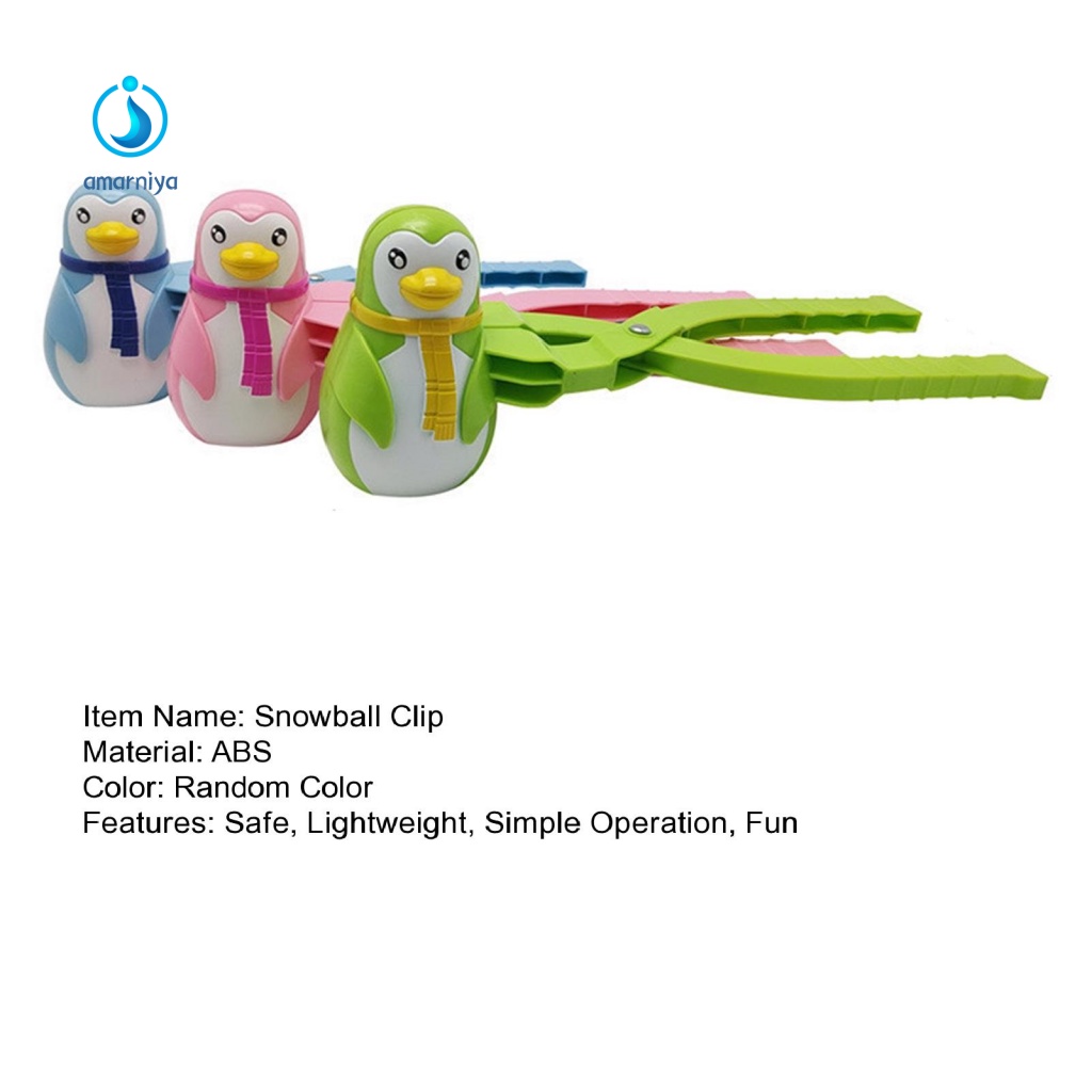 Amar Đồ Chơi Kẹp Làm Quả Cầu Tuyết Chim Cánh Cụt Bằng ABS Nhiều Màu Cho Bé