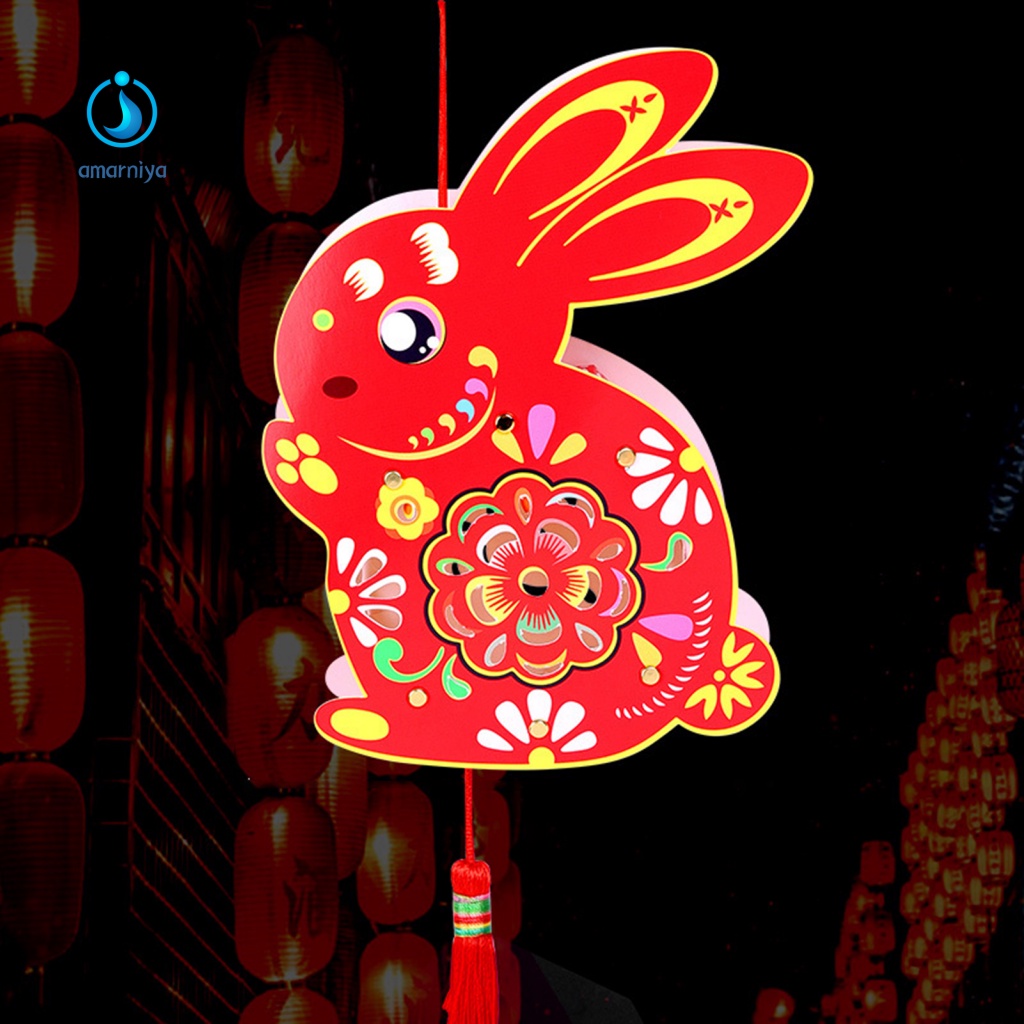 1 Bộ Lồng Đèn Hình Thỏ Phát Quang Dùng Trang Trí Tiệc Cho Bé