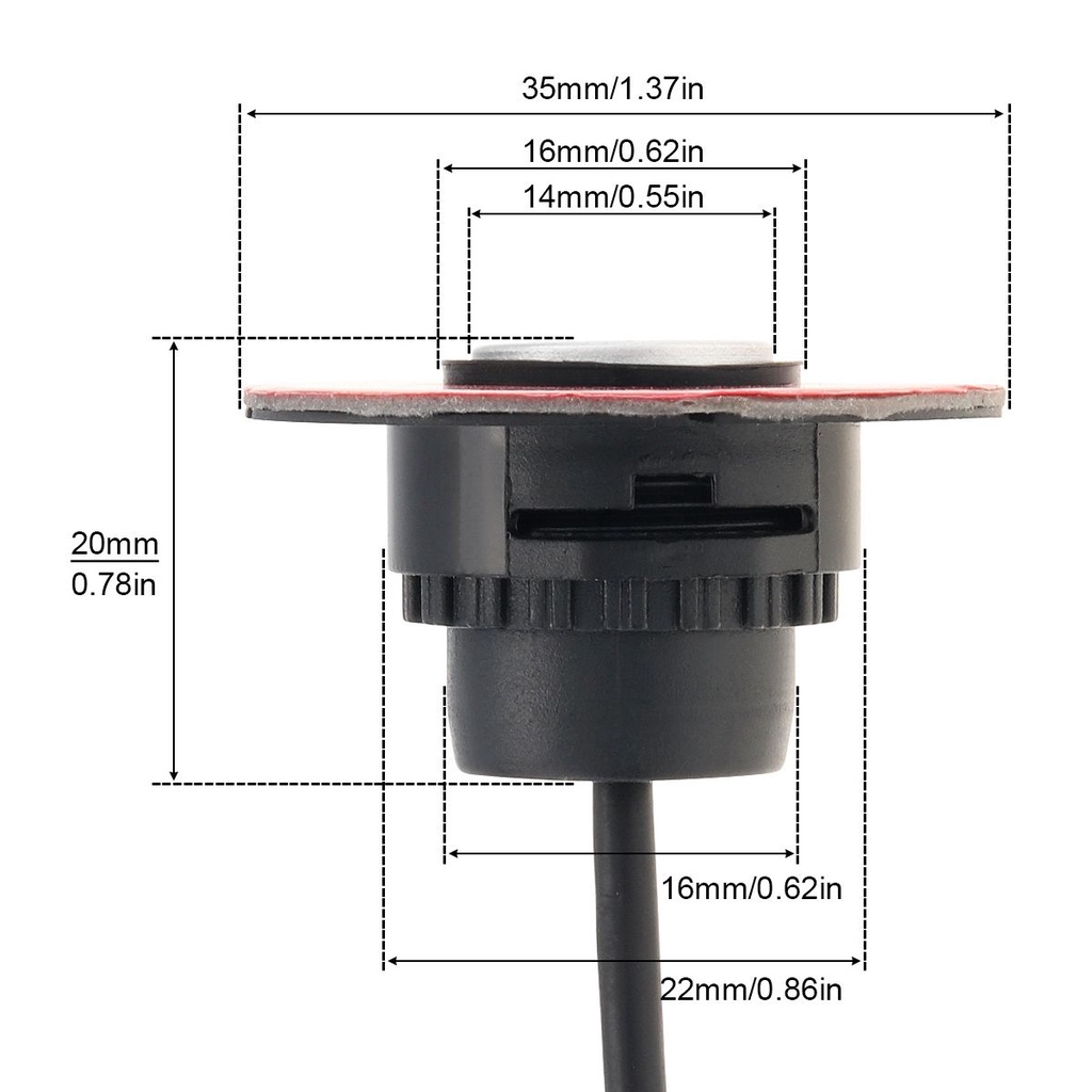 Cảm Biến Đỗ Xe Kèm Dây Cáp 2.5m Cho Xe Hơi