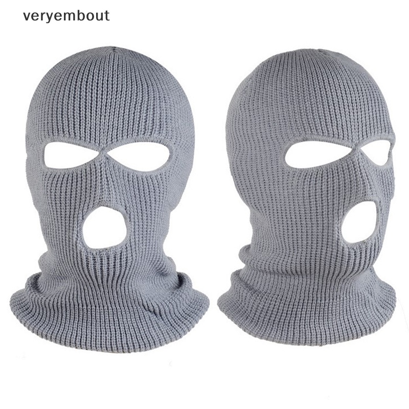 1 Mũ Balaclava 3 Lỗ Thêu Họa Tiết Giữ Ấm Mùa Đông