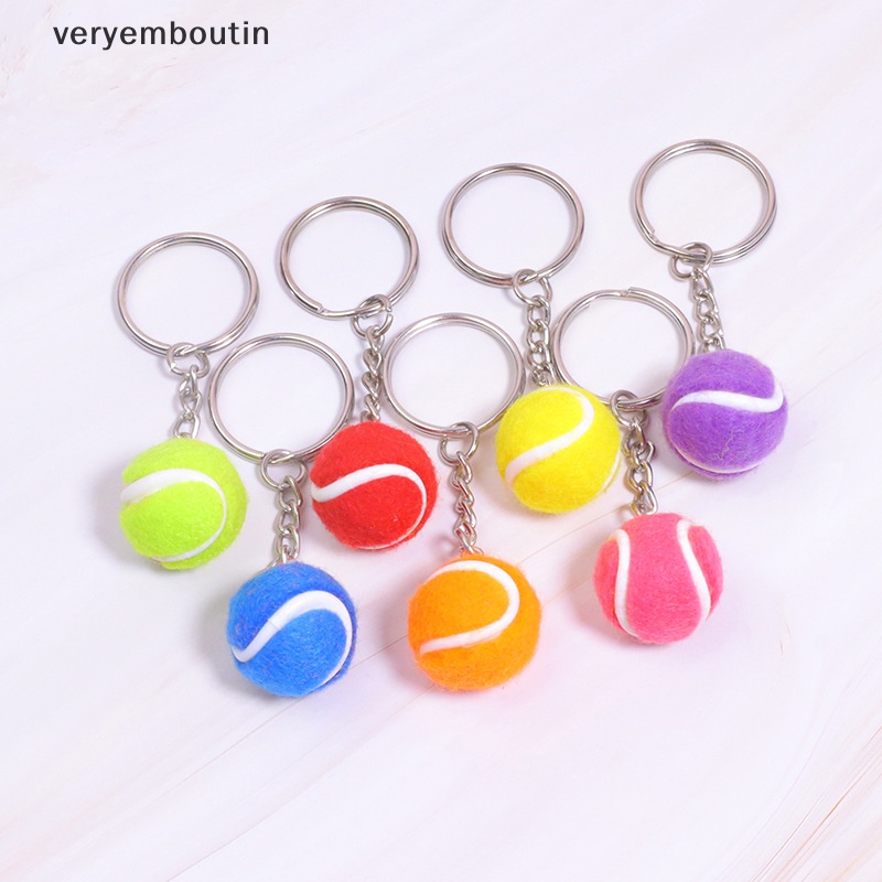 Móc Khóa Kim Loại Hình Quả Bóng Tennis 6 Màu Sắc
