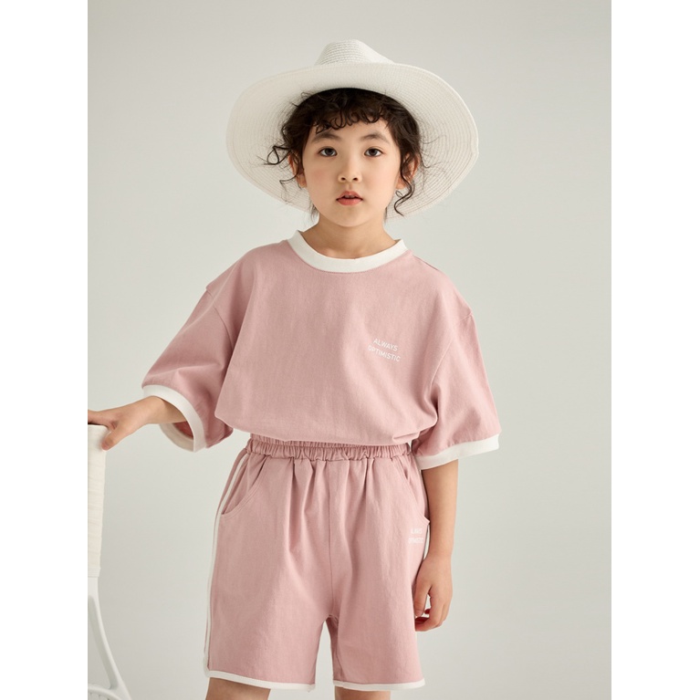 Bộ Đồ Thể Thao Áo Thun Tay Ngắn Phối Quần Short Raglan Dáng Rộng Thời Trang Mùa Hè Cho Bé Trai Và Gái