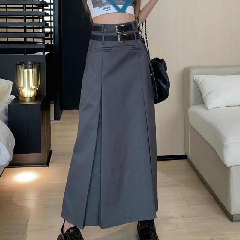 COZOK Chân Váy Dài Lưng Cao Thiết Kế Đơn Giản Thời Trang Thanh Lịch Cho Nữ