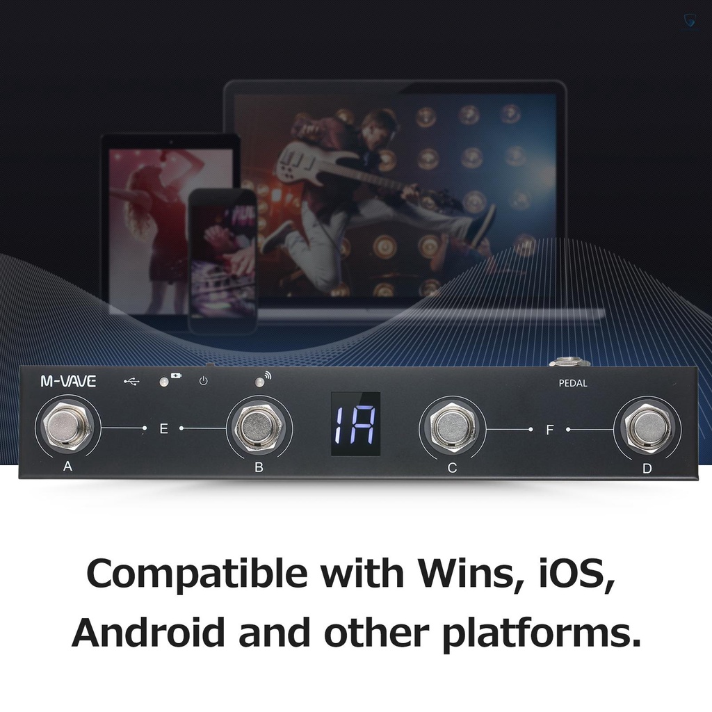 Bàn Đạp Điều Khiển Chân Sạc Không Dây 4 Nút (laptvn) M-VAVE Chocolate BT Có Thể Sạc Lại Được