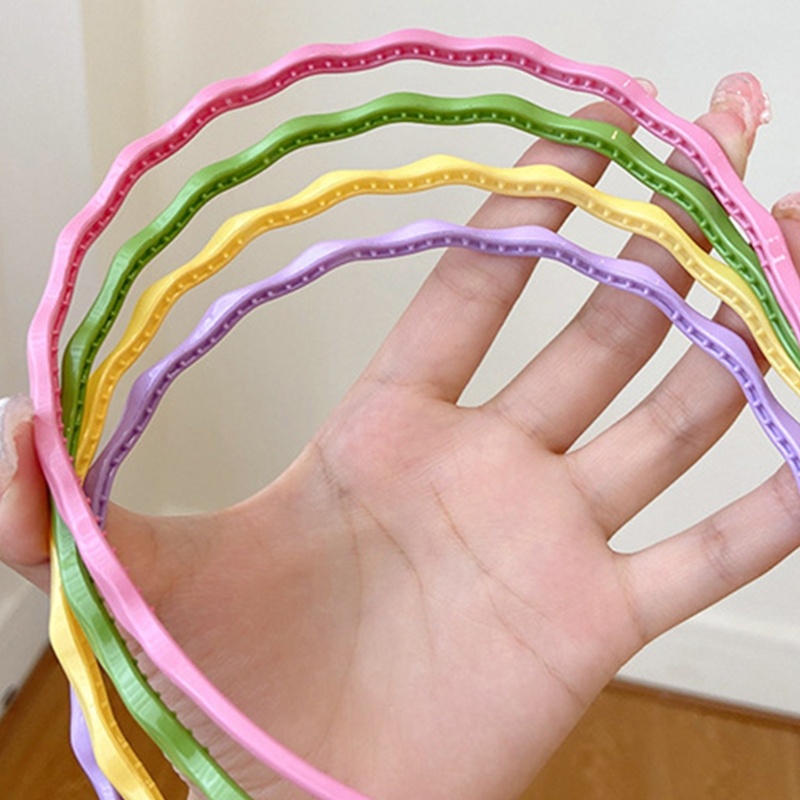 Băng Đô Cài Tóc Bằng Nhựa Mỏng Không Trơn Màu Sắc Kẹo Ngọt Xinh Xắn Cho Bé Gái