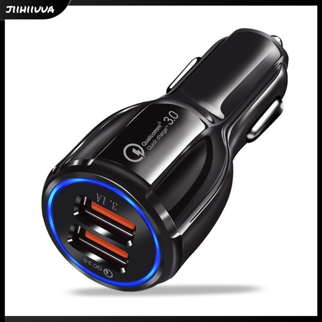 Cục Sạc Nhanh Qc3.0 Kép Usb Kép Bằng Hợp Kim Nhôm Thông Minh Cho Xe Hơi