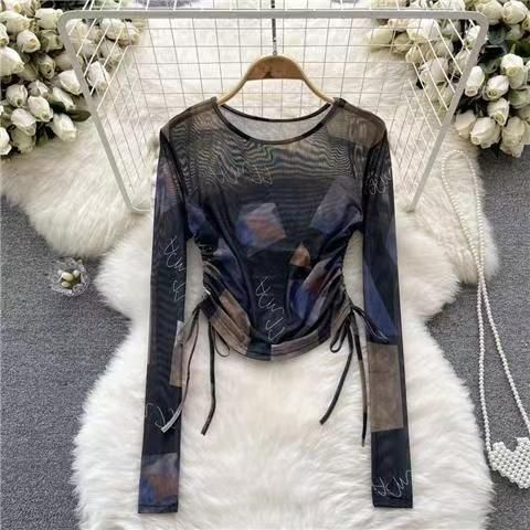 Áo Lưới Mỏng Tay Dài Nhuộm Màu Thời Trang Mùa Hè