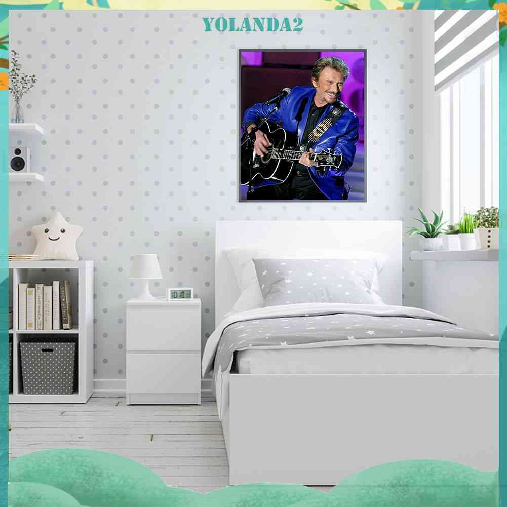 Tranh Đính Đá Kim Cương Toàn Bộ 5D DIY Hình Johnny Hallyday