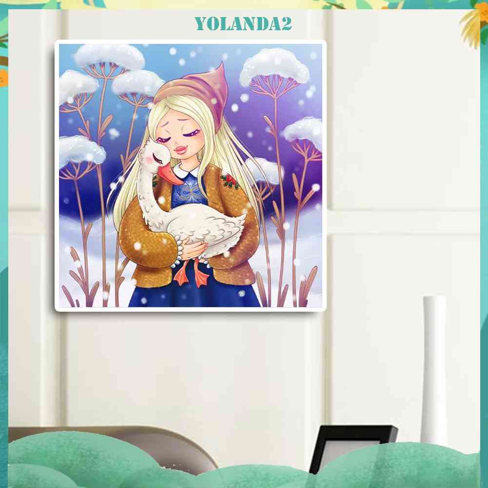 Tranh Đính Đá Kim Cương Toàn Bộ 5D DIY Hình Vẽ Cô Gái Trang Trí Nhà Cửa