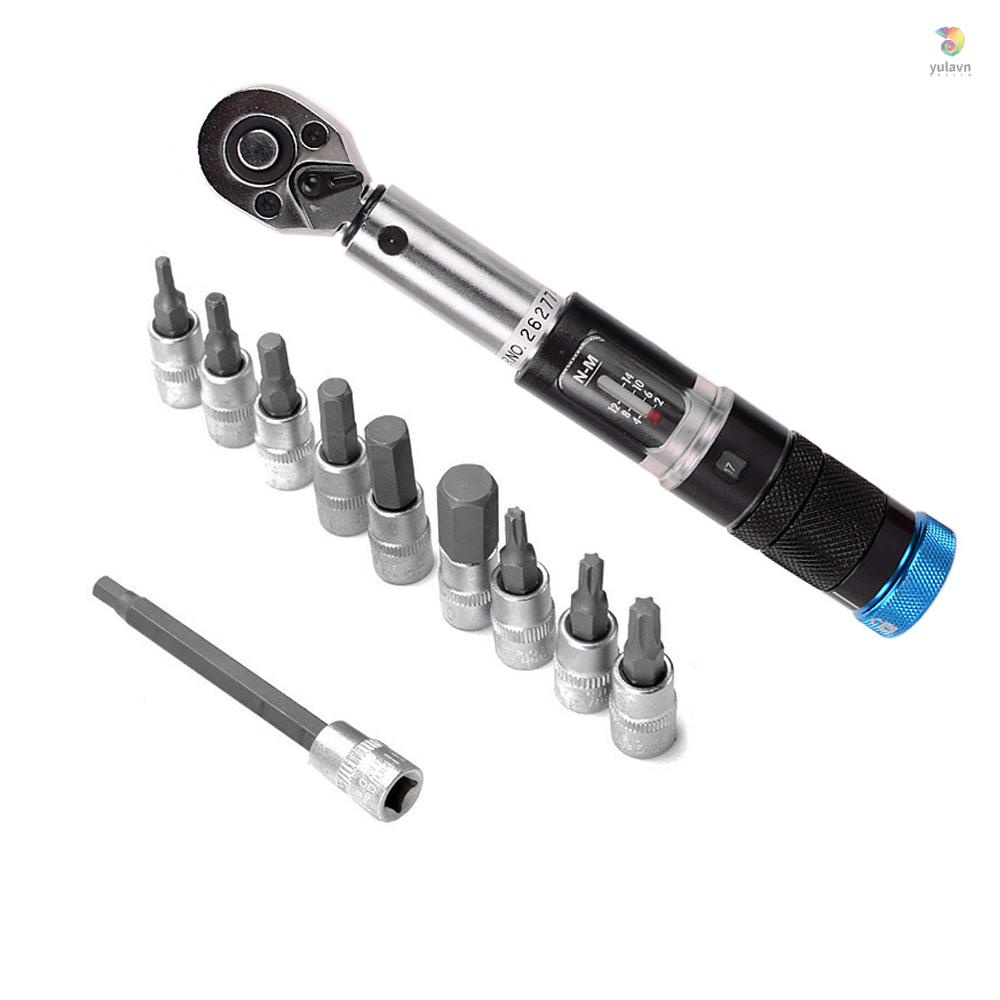 Bộ Cờ Lê 11 Món 1 / 4 Inch 2-14Nm Tháo Gỡ Nhanh Mini Di Động Tiện Dụng Cho Xe Đạp / Xe Hơi