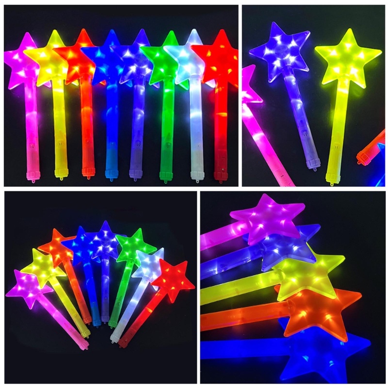 Set 5 Gậy Phát Sáng Đèn Led Hình Ngôi Sao Trang Trí Tiệc