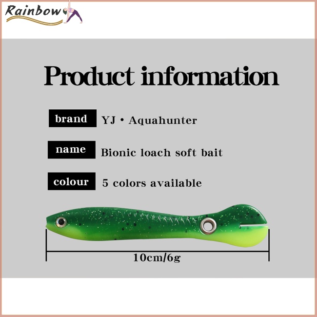 Set 5 Mồi Câu Cá Giả Bằng Cao Su Mềm Nhiều Màu Sắc
