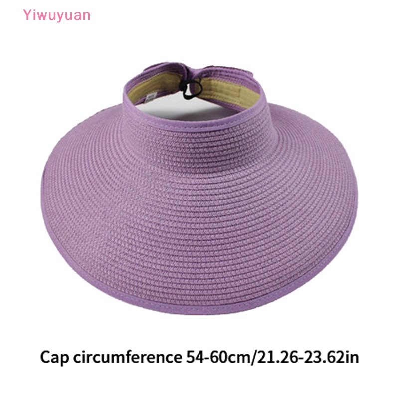< Yiwuyuan > Mũ Rơm Rộng Vành Chống Nắng Đi Biển Mùa Hè Có Thể Cuộn Lên Dây Bện Cho Nữ