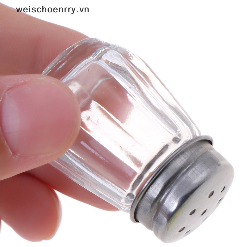 Set 2 Lọ Thủy Tinh Đựng Gia Vị Tỉ Lệ 1: 6 Dùng Trang Trí Nhà Búp Bê