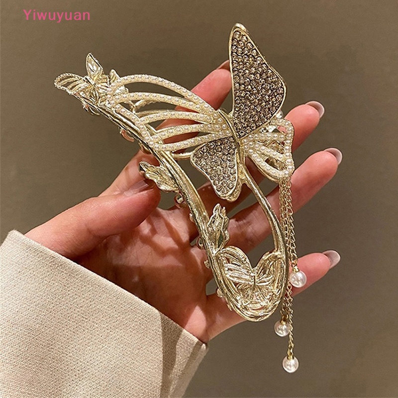 Kẹp Tóc Kim Loại Hình Cá Mập Đính Ngọc Trai Cho Nữ Mới