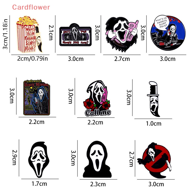 < Cardflower > Ghim Cài Áo Hợp Kim Tráng Men Hình Đầu Lâu Vô Diện Vui Nhộn Phong Cách Punk Mới