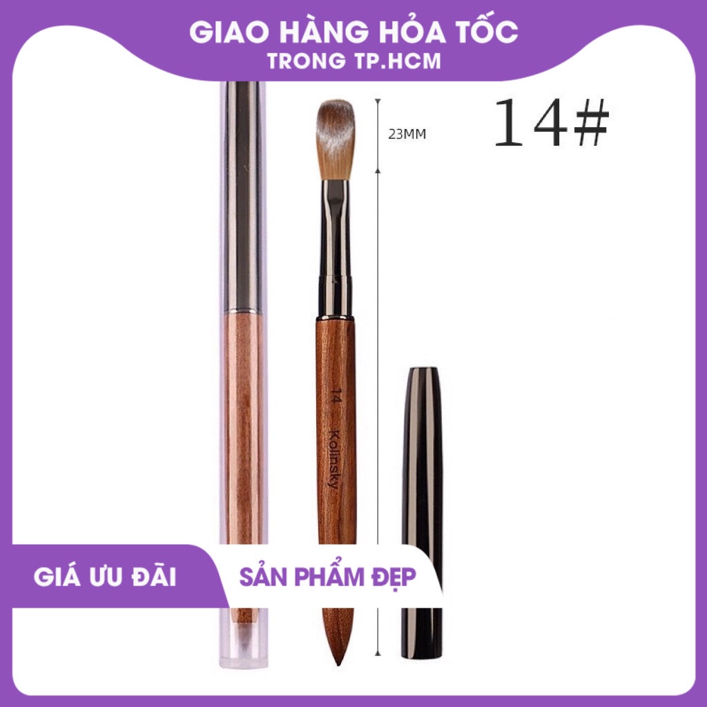 Cọ đắp bột lông chồn số 14 Kolinsky chính hãng cán gỗ cao cấp 1186
