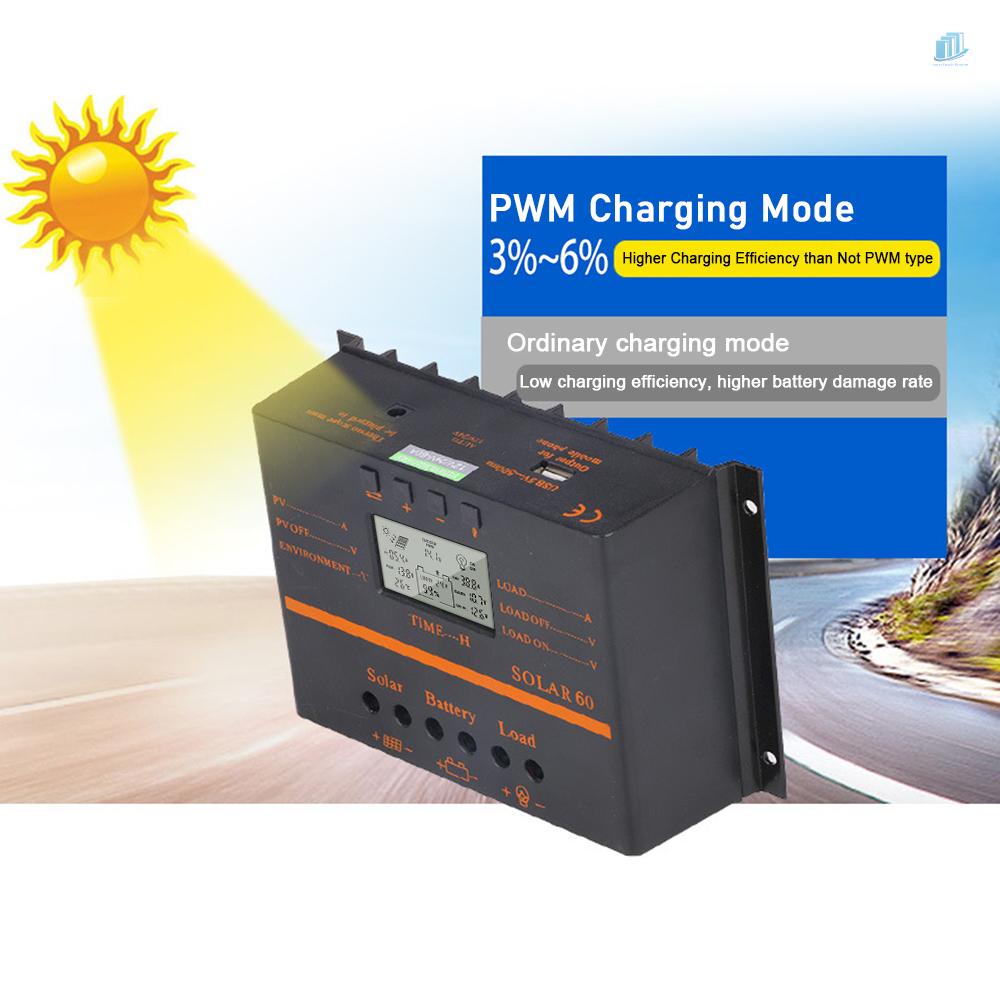 Bộ Điều Khiển Sạc Năng Lượng Mặt Trời 40A PWM (s2mwvn) 12V / 24V Màn Hình LCD Sự Bảo Vệ