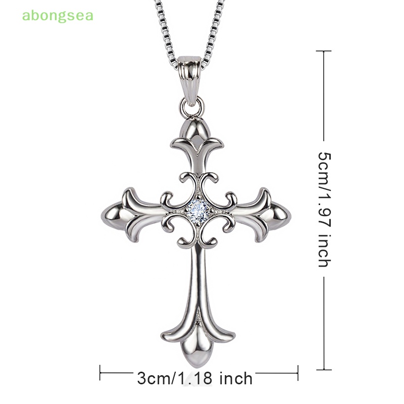 Vòng cổ Mặt Thánh Giá Bằng Thép Không Gỉ Đính Đá Phong Cách Gothic Thời Trang Cho Nam