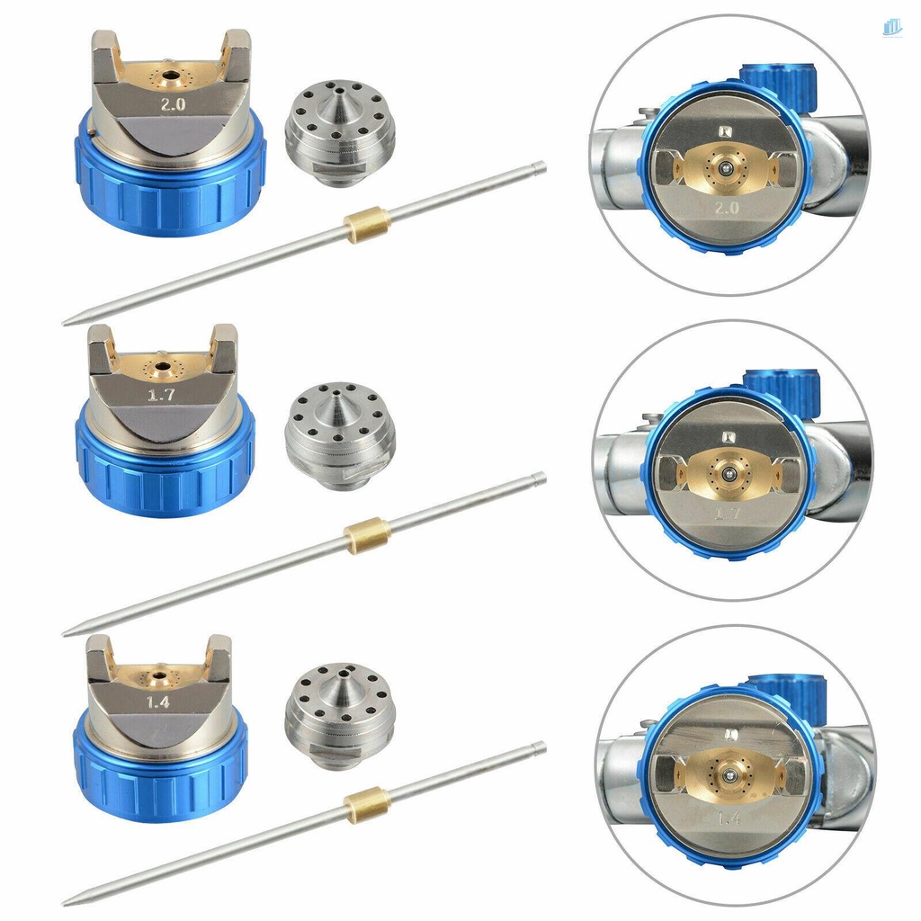 Bộ Dụng Cụ Phun Sơn Xe Hơi smartwatchinone 600CC HVLP Điều Chỉnh Trọng Lực Với 3 Vòi Phun