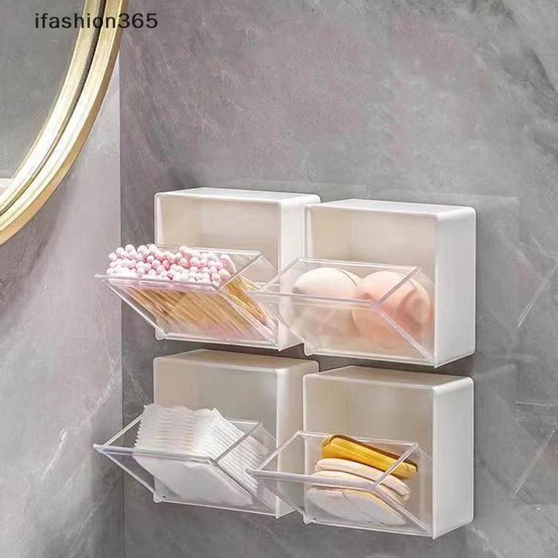 Hộp Đựng Tăm Bông Gắn Tường Bằng Nhựa Tiện Dụng ifashion365