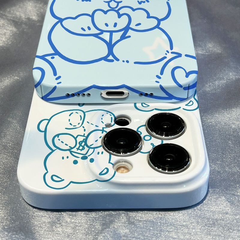 Ốp Điện Thoại Màu Gradient Hình Gấu Dễ Thương Cho Iphone 78 14pro max 11I 13 12 A7JN