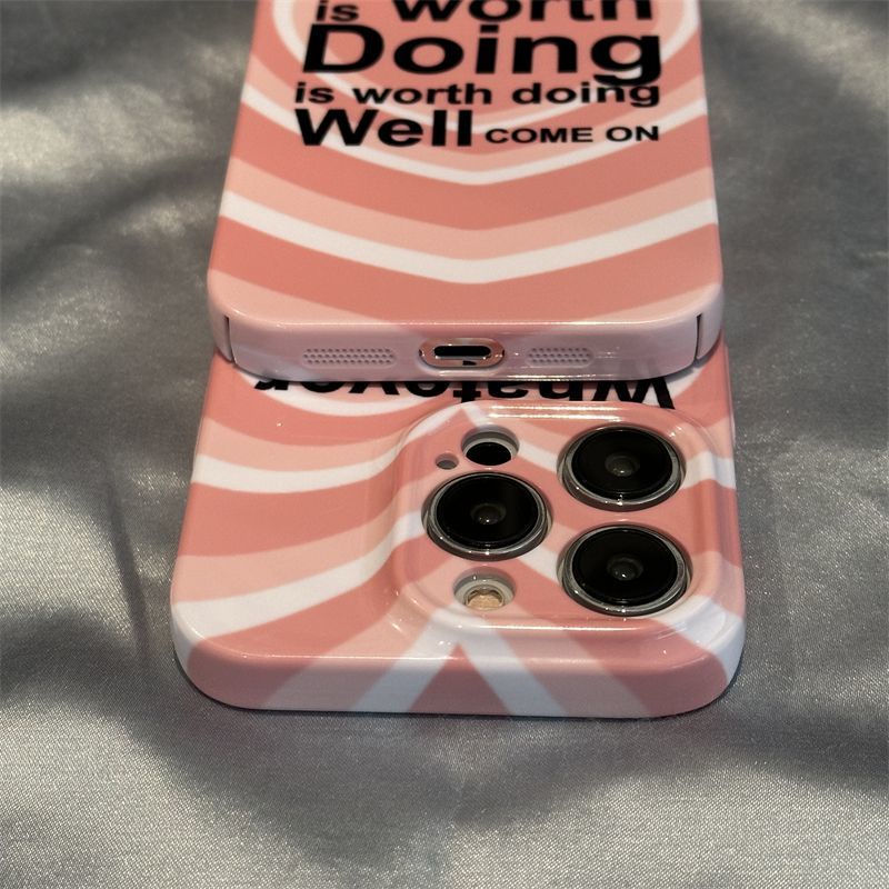 Ốp Điện Thoại Cứng Họa Tiết Trái Tim Màu Hồng Xinh Xắn Cho Apple 14pro 78Piphone13In 11 max V6B3