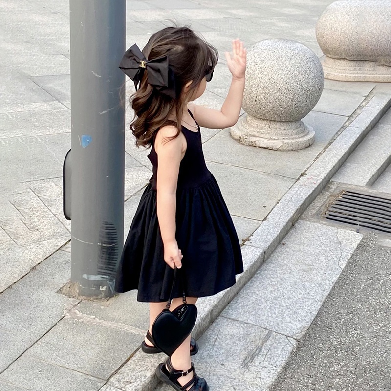 Đầm Dây Chéo Hở Lưng Phong Cách Âu Mỹ Cho Bé Gái 1-7 Tuổi