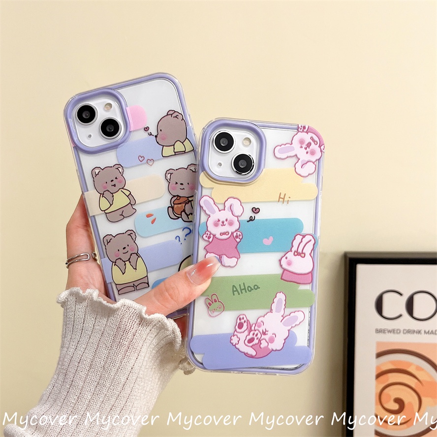 Ốp Điện Thoại Silicon Mềm Hình Gấu / Thỏ Cho iPhone 14 13 12 11 Pro Max X XR Xs Max 6 7 8 Plus