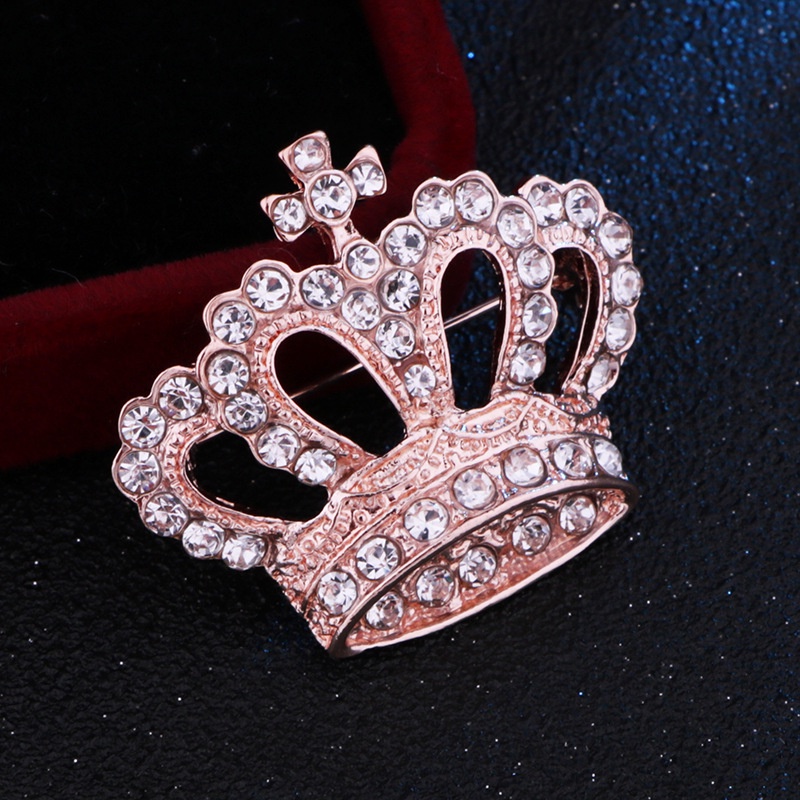 Ghim Cài Áo Hình Vương Miện Đính Đá Nhân Tạo Thời Trang Cho Nam