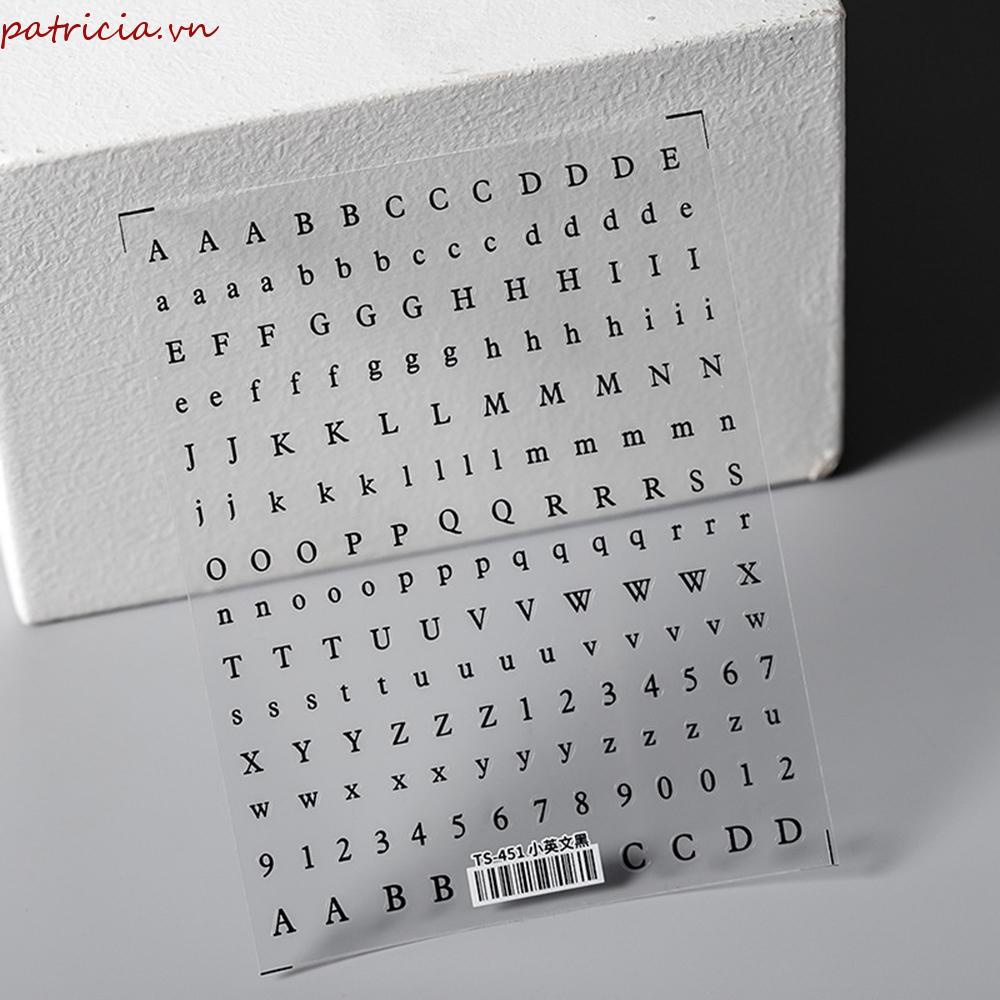 Miếng Dán Móng Tay Khắc Chữ Tiếng Anh 5D Siêu Mỏng DIY