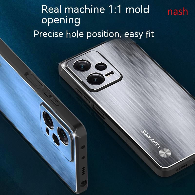 Ốp Điện Thoại Chống Sốc Không Dính Vân Tay Thân Thiện Với Da Kèm Giá Đỡ Kim Loại Cho Xiaomi Redmi Note 12