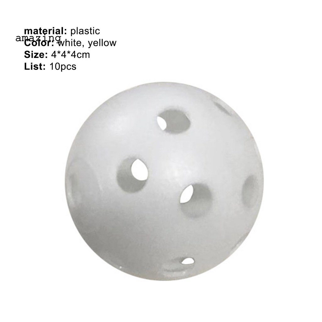 Bộ 10 Bóng Golf Nhựa Rỗng Thay Thế Bắt Mắt Dùng Trong Nhà