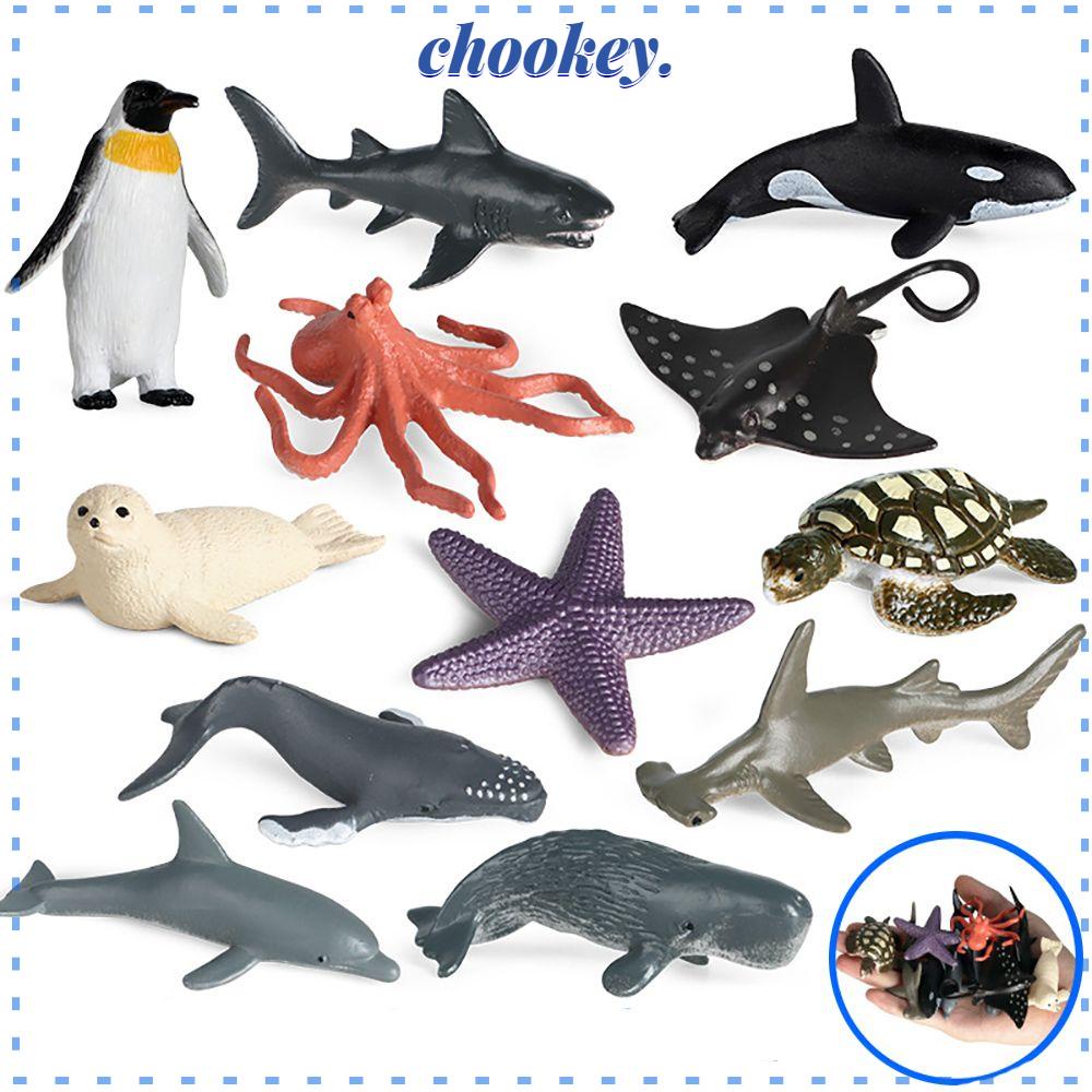 Set 12 Mô Hình Chim Cánh Cụt / Cua / Sao Biển Giáo Dục Sớm Cho Bé