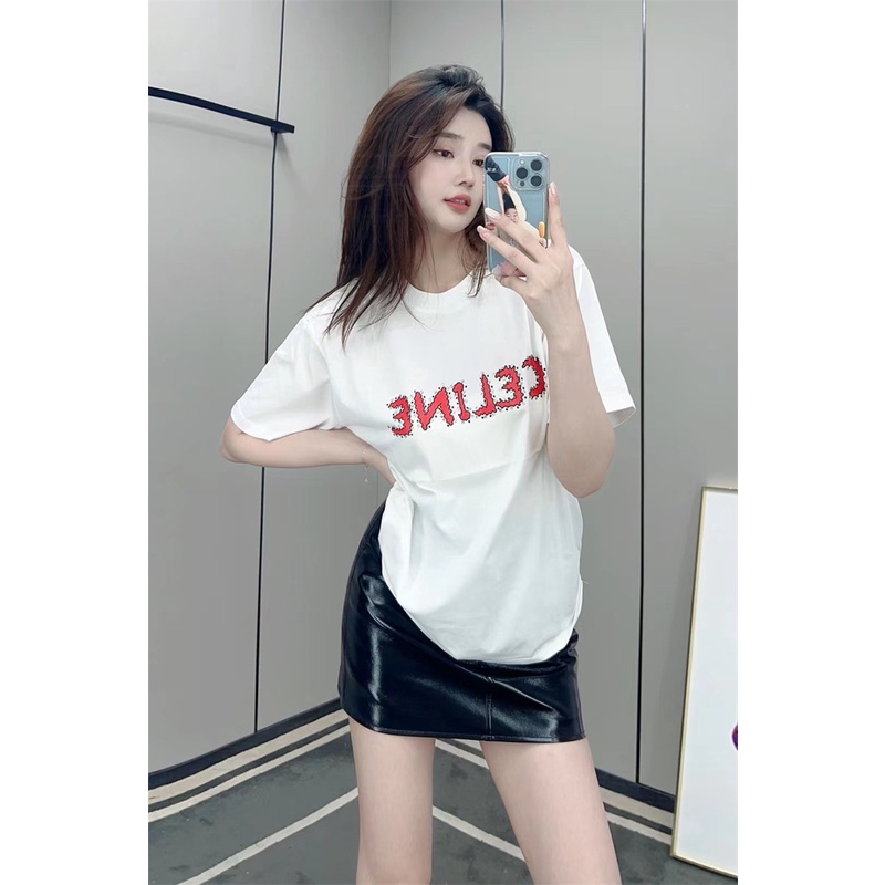 Ce88 Lin &amp; - Áo Thun Tay Ngắn In Chữ Đinh Tán Cơ Bản Dành Cho Unisex