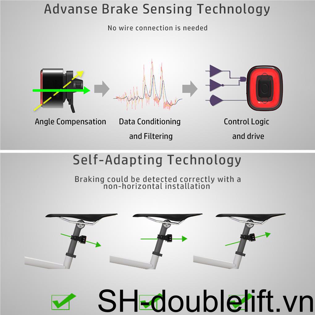 Đèn LED Hậu Xe Đạp Sạc USB 3 Chế Độ Chống Nước An Toàn