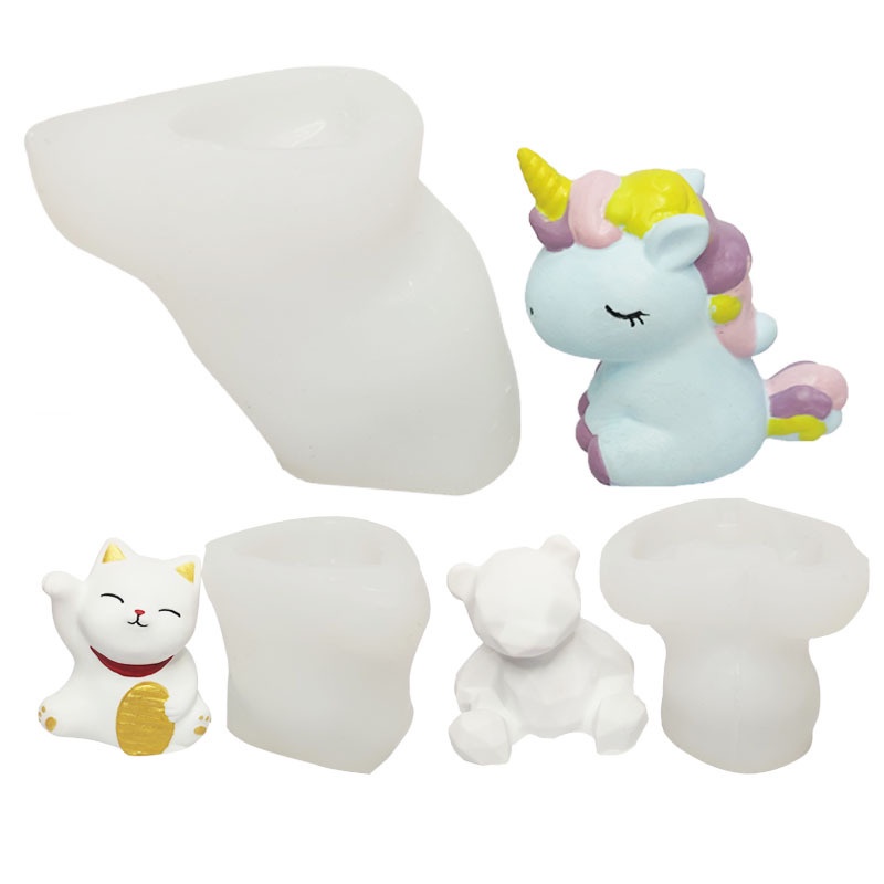 Khuôn Làm Nến / Sô Cô La Hình Mèo May Mắn / Ngựa Một S