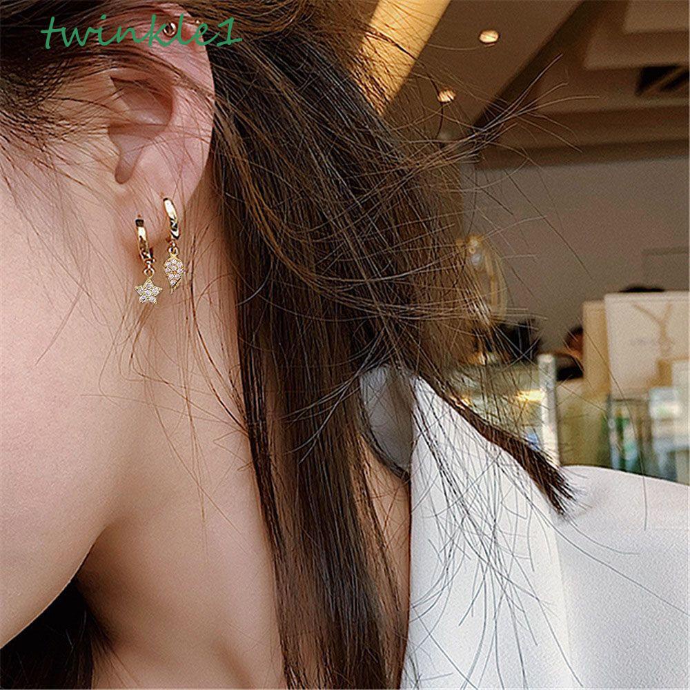 Bông Tai Tròn Lấp Lánh|Khuyên Tai Tròn Nhiều Màu Sắc