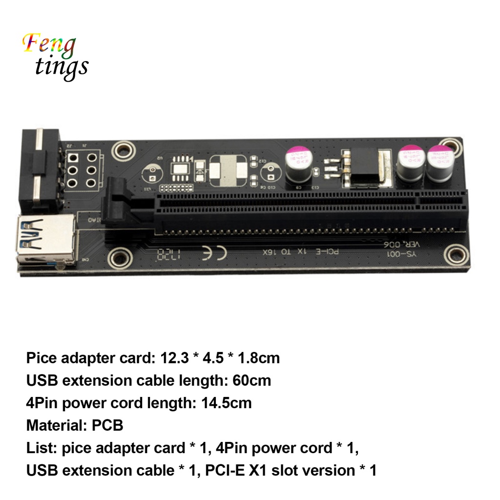 Tụ Điện Tăng Cường 3 FP USB3.0 Hiệu Quả 1X Đến 16X Cho GPU