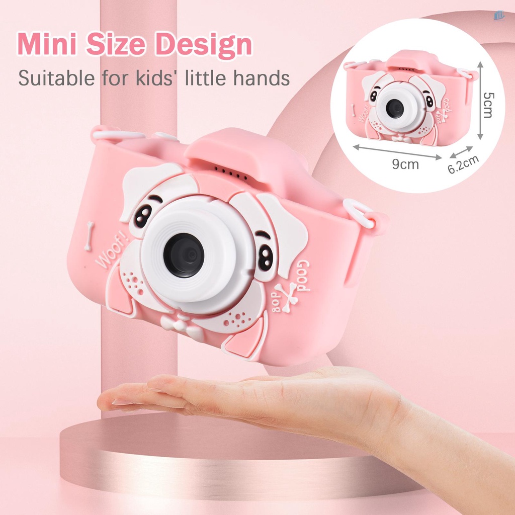 Máy Ảnh Kỹ Thuật Số Mini 1080P Ống Kính Kép 2.0 Inch IPS Hoạt Hình Dễ Thương Cho Trẻ Em