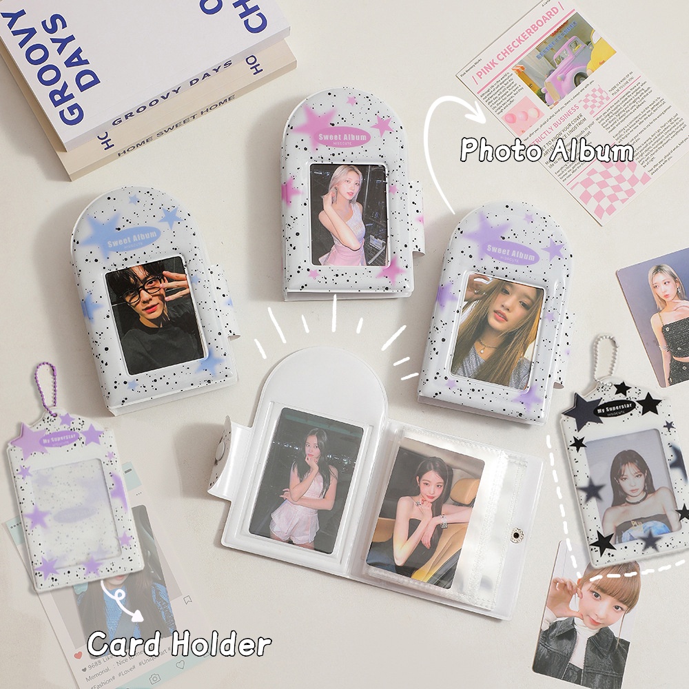 Album Ảnh 3inch 40 Ngăn Bằng PVC Ins Hình Thần Tượng Xinh Xắn