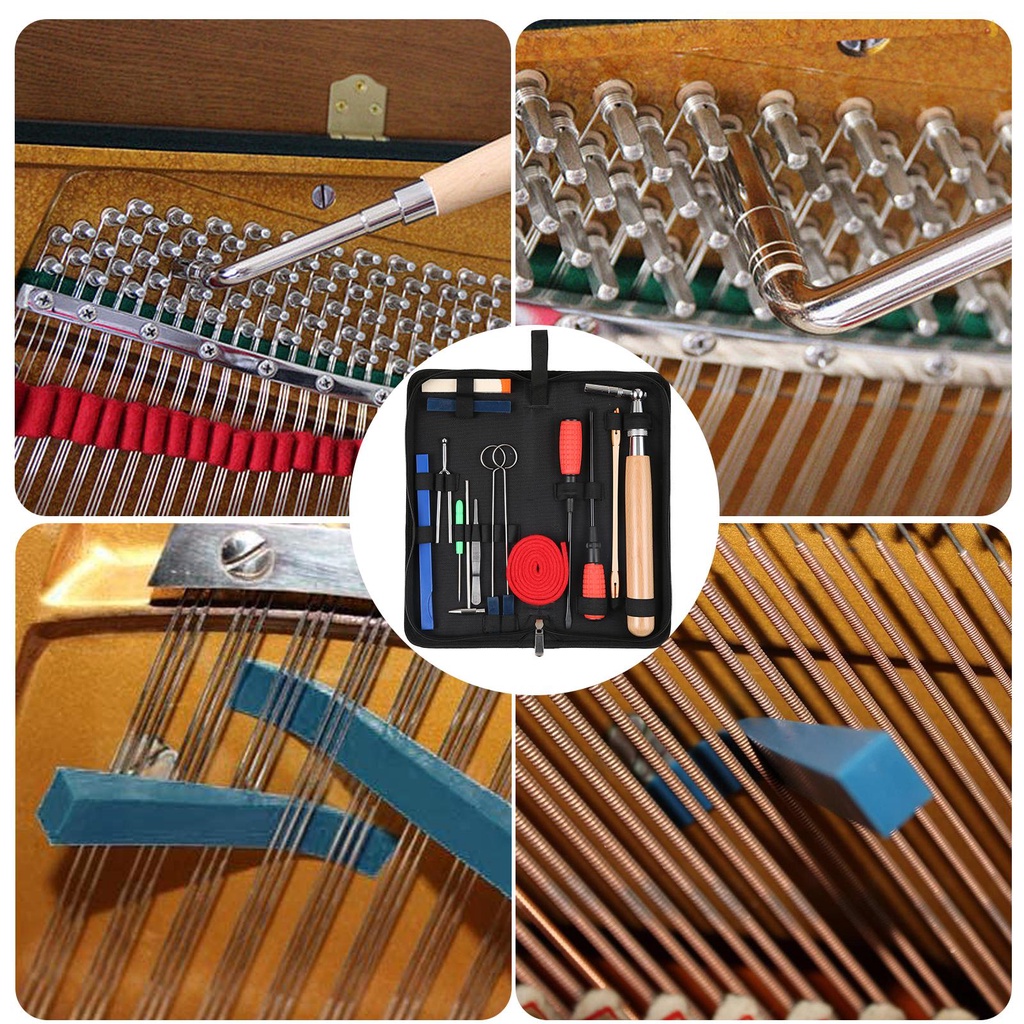 Bộ 16 Dụng Cụ Chỉnh Sửa Đàn Piano Chuyên Dụng Với Tay Cầm Dài Bằng Cao Su