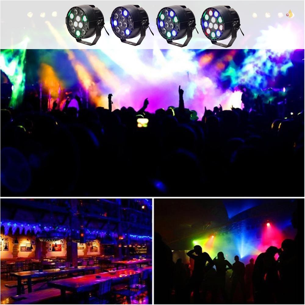 Bộ 12 Đèn LED RGBW 12W 12W Kích Hoạt Âm Thanh DMX512 Disco Trang Trí Sân Khấu Tiệc Cưới