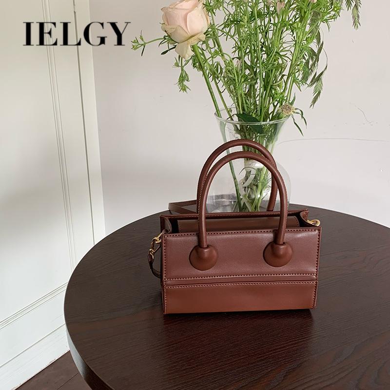 Túi xách đeo chéo IELGY dáng vuông nhỏ gọn phong cách cổ điển thời trang đơn giản dây tháo rời được dài 125cm