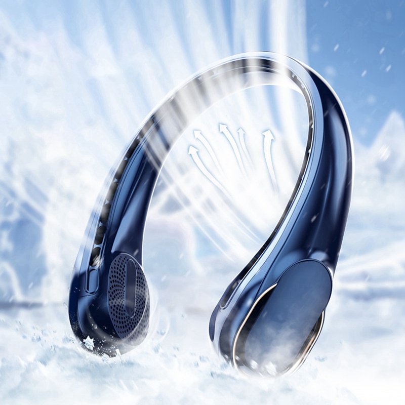 Quạt Đeo Cổ Không Cánh 3 Tốc Độ Tùy Chỉnh Siêu Yên Tĩnh Kèm Sạc USB Tiện Dụng Chất Lượng Cao