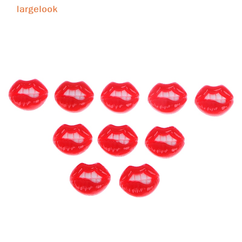 Set 10 Móc Khóa Hình Đôi Môi Bằng Nhựa Resin Phong Cách Châu Âu Quyến Rũ