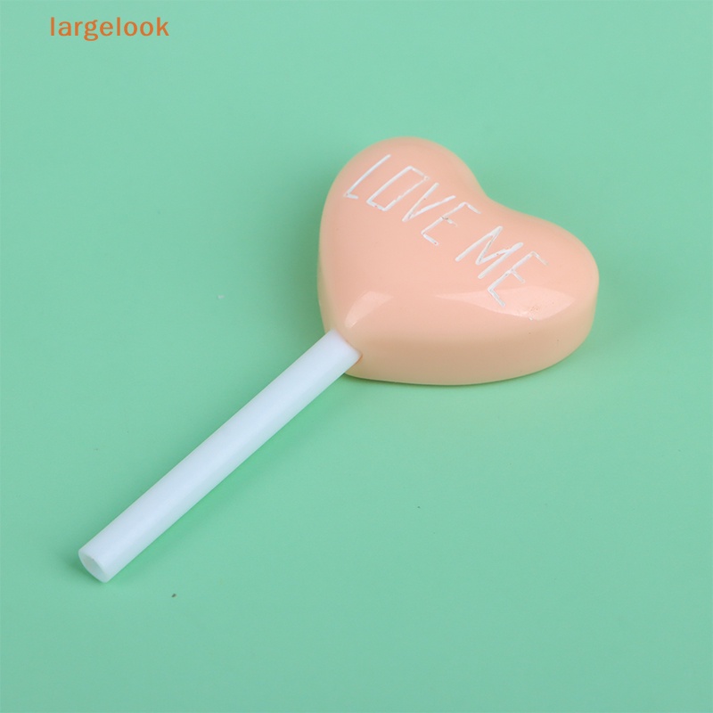 Set 10 Mô Phỏng Kẹo Mút Trái Tim Bằng Resin Cabochon Giả DIY Cho Điện Thoại