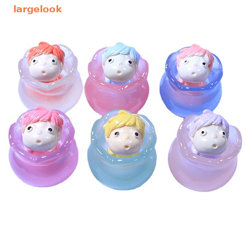 1 Phụ Kiện Trang Trí Hình Cá Hoạt Hình Mini Dạ Quang DIY